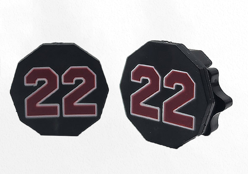 Black Clips Burgundy number 22 with white outline