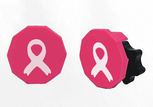 Pink Breast Cancer Awareness Ribbon visor clips
