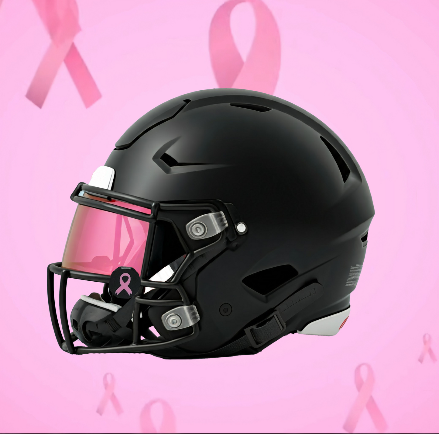 Black Breast Cancer Awareness Ribbon visor clips