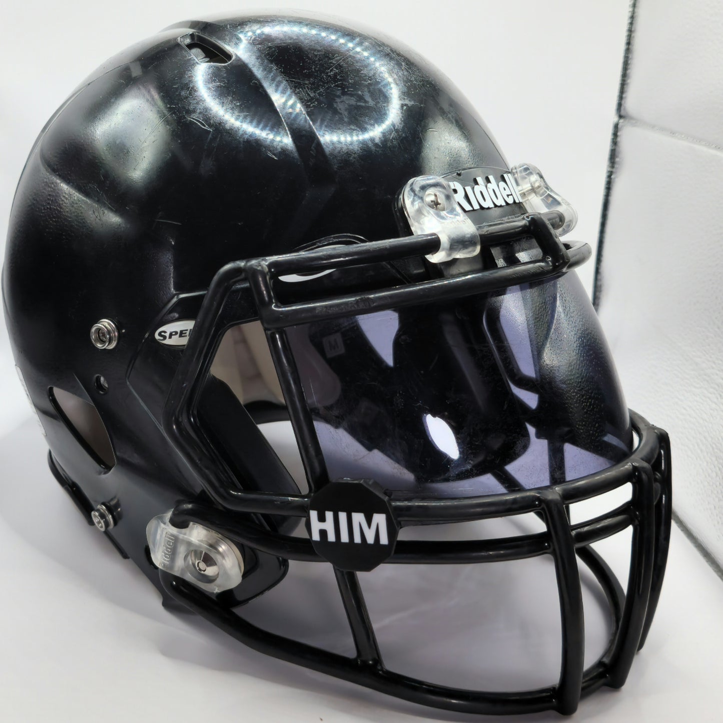 "HIM" Black/White visor clips (Pair)