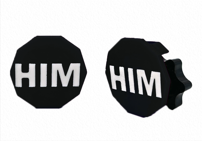 "HIM" Black/White visor clips (Pair)