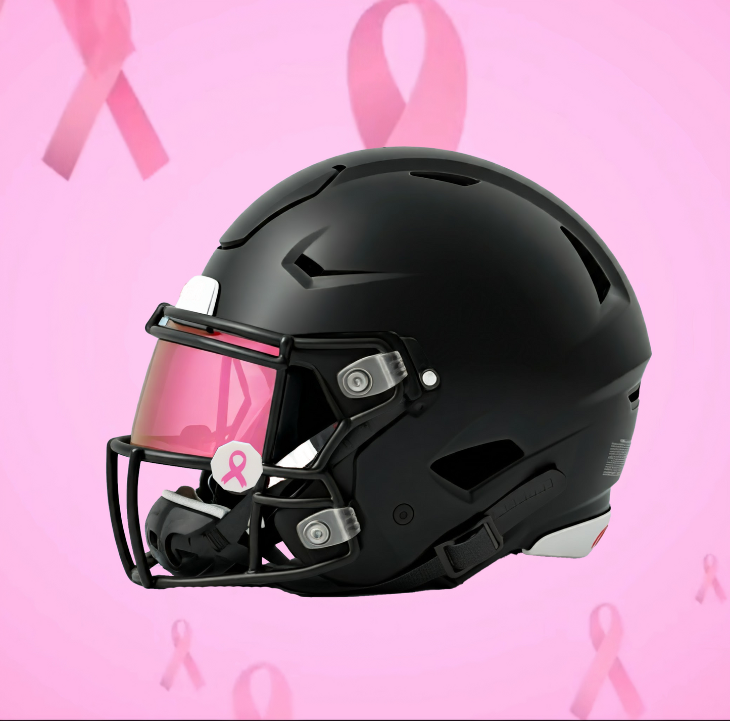 White Breast Cancer Awareness Ribbon visor clips